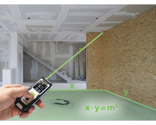 Lasermeetapparaat in een casco voor oppervlakteberekening