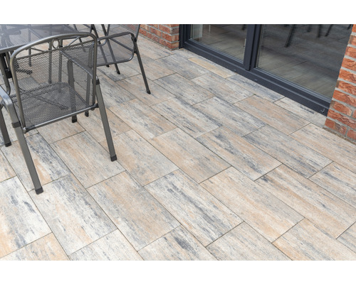 DIEPHAUS Terrastegel iStone Modern met facet schelpkalk, 60 x 30 x 5 cm