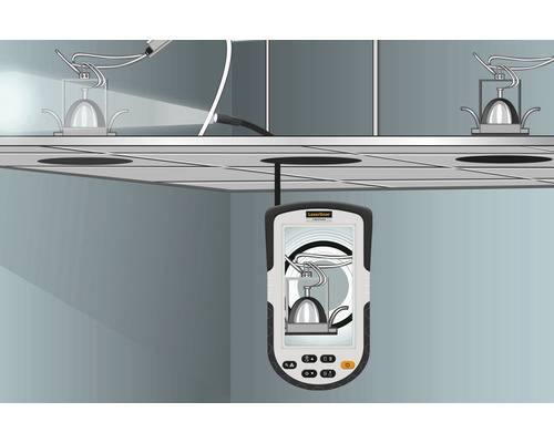 Illustratie van een plafondinspectieapparaat met lichtbron
