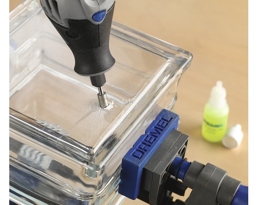 Bewerken van een glazen bouwsteen met een Dremel multi-tool
