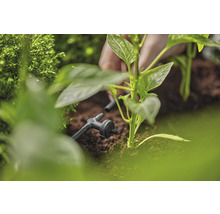 Druppelbevloeiing met regel- en afsluitventiel voor planten
