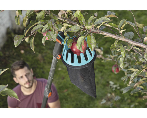 Appelplukker in gebruik op een appelboom