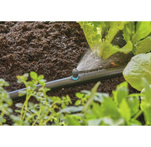 Irrigatiesysteem met druppelslang in de tuin