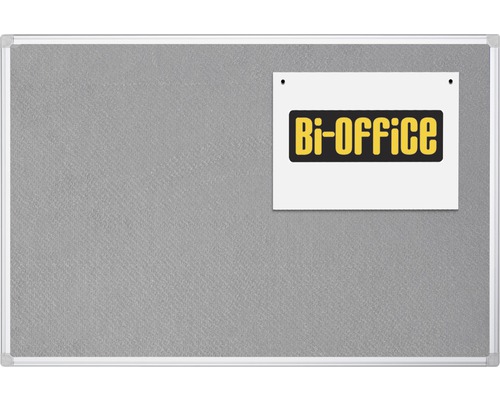 Prikbord met vilten oppervlak en Bi-Office logo