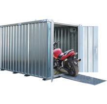 Metalen tuinhuis met motor en helling