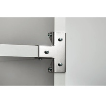 Detailopname van een hoekverbinding met schroeven