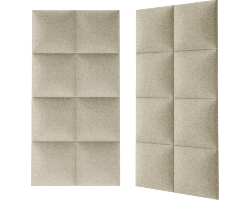Twee geluidspanelen met vierkante bekleding