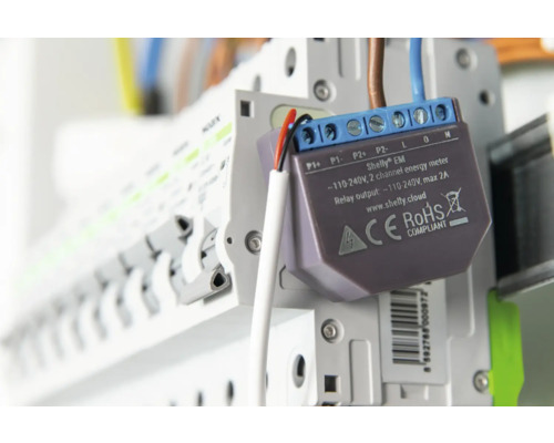 Shelly EM Energiemeter met kabels