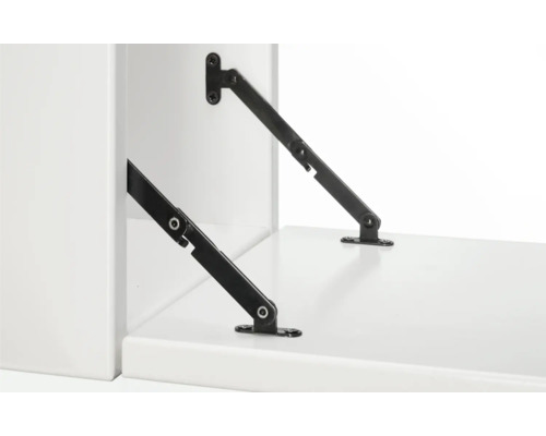 Meubelscharnieren op een wit meubelstuk