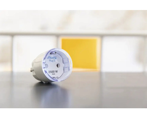 Shelly Plug S slimme stekker met een maximaal vermogen van 2500 watt