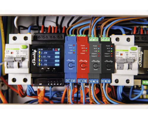 Installatie met Shelly apparaten voor domotica en energiemeting