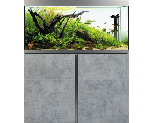 FLUVAL Aquariumcombinatie Siena 332 L met LED verlichting, verwarming, buitenfilter en onderkast beton grijs 110x55x128 cm