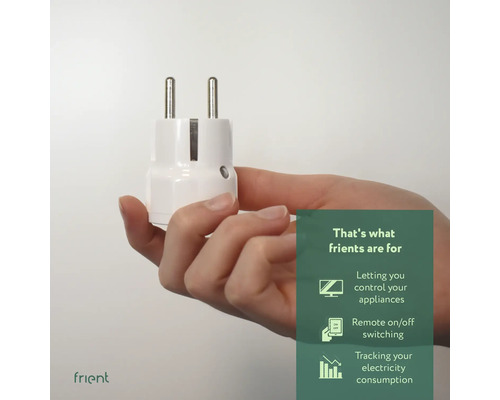 Een hand houdt een witte stekker voor het stopcontact vast.