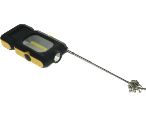 Werklicht met telescopische arm en magnetische kop om schroeven op te rapen