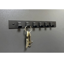 Sleutelbord met zes haken en sleutelbos