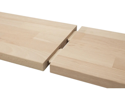 Verbinding van twee massief houten platen door middel van tand en groef