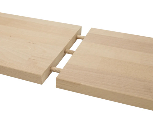 Verbinding van twee houten platen met deuvels