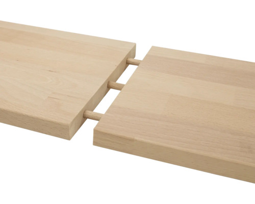 Twee lichte houten planken verbonden met houten pinnen