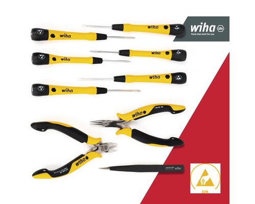Wiha gereedschapsset met schroevendraaiers, tangen en pincet