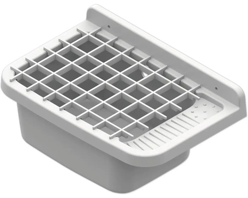 Kunststof spoelbak met afdruiprek en rooster