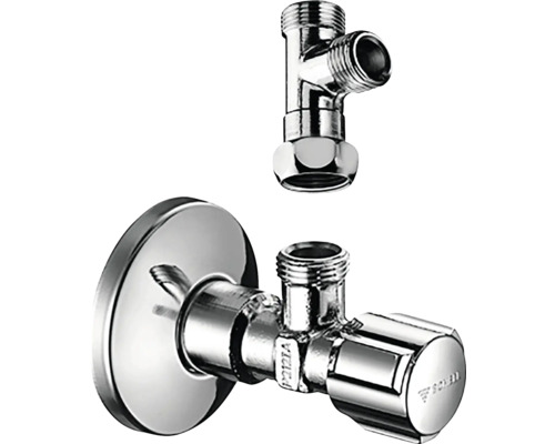 Hoekstopkraan met rozet en apparaataansluiting