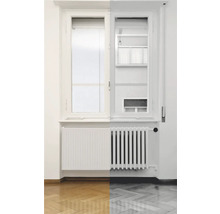 Raam met radiator in kamer