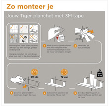 Montagehandleiding Tiger planchet met 3M tape in vijf stappen