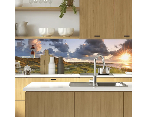 Keukenachterwand met vuurtorenmotief in keuken
