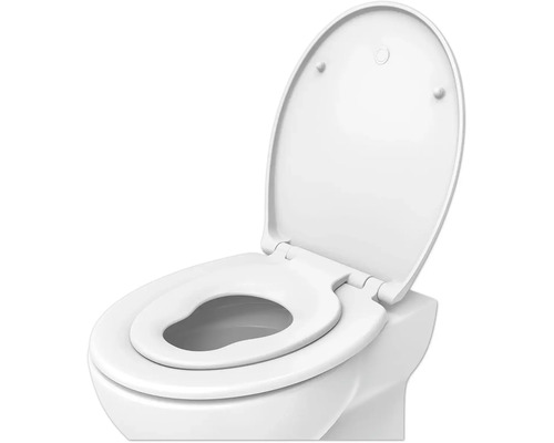 Toilet met open toiletdeksel en kinderbril