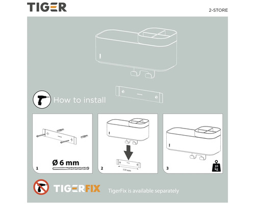 Installatie-instructies voor Tiger 2-Store badkameraccessoires
