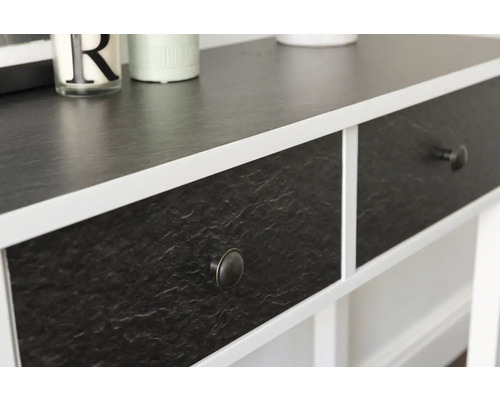 Console met twee lades in leisteenlook