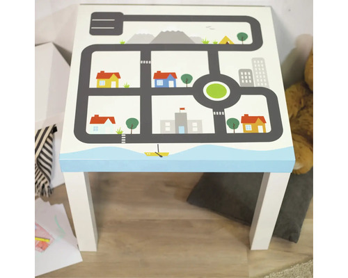 Kindertafel met stadswegenmotief