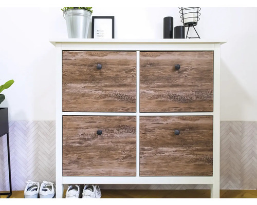 Schoenenkast met vier vakken in houten design