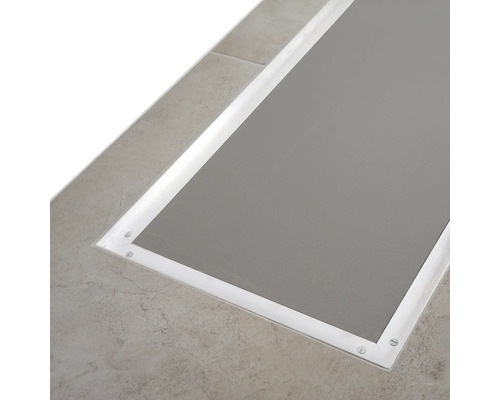 Grondinbouwspot met rechthoekige afdekking in de vloer