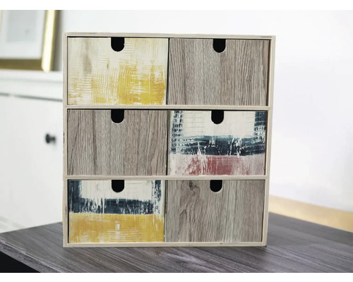 Ladekast met zes lades in houtlook