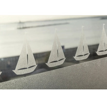 Decoratief glas met zeilbootmotieven