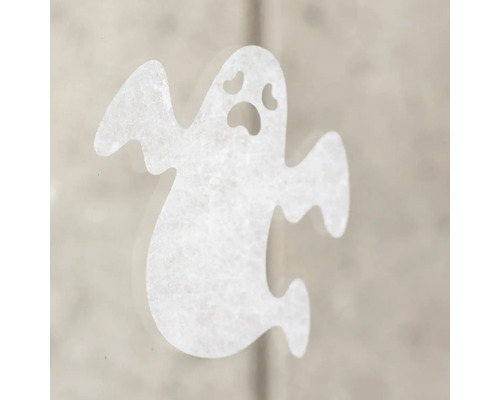 Witte Halloween raamsticker in spookvorm