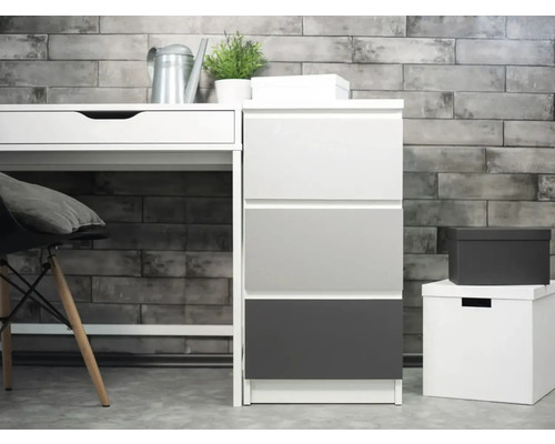 Bureau met ladekast, gieter en plant