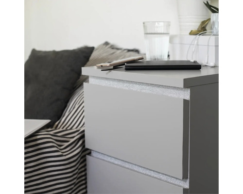 Nachtkastje met twee lades en decoratief oppervlak