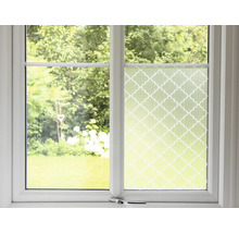 Raam met privacy folie met patroon