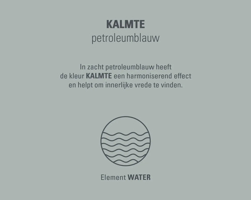 Kalmte petroleumblauwe tint met water element symbool