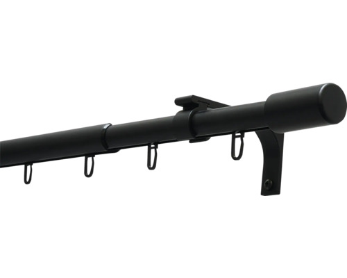 Gordijnroede met beugel en glijders voor het bevestigen van gordijnen