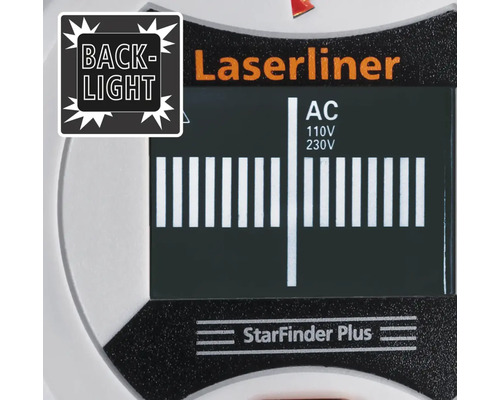 Laserliner StarFinder Plus display met achtergrondverlichting