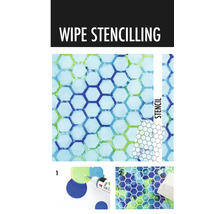 Instructies voor de veegtechniek met een sjabloon met een zeshoekig patroon.