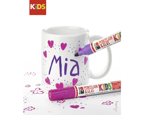 Beschilderde beker met porseleinverfstiften