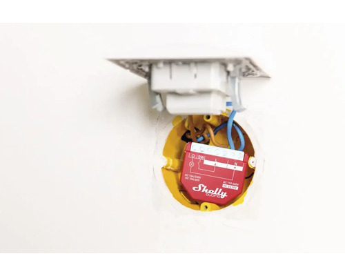 Shelly Duo Smart Home dimmer met bedrading in een muur