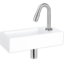 Witte opzetwastafel met kraan