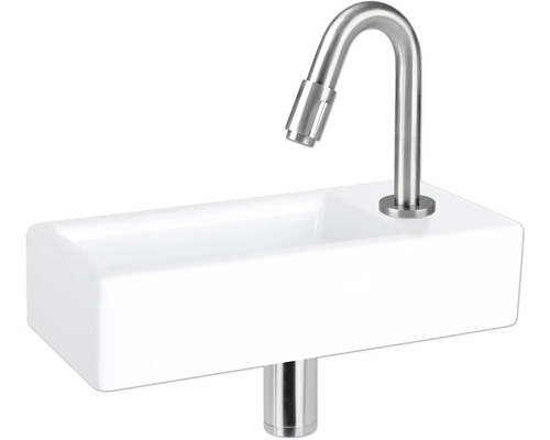 Witte opzetwastafel met kraan