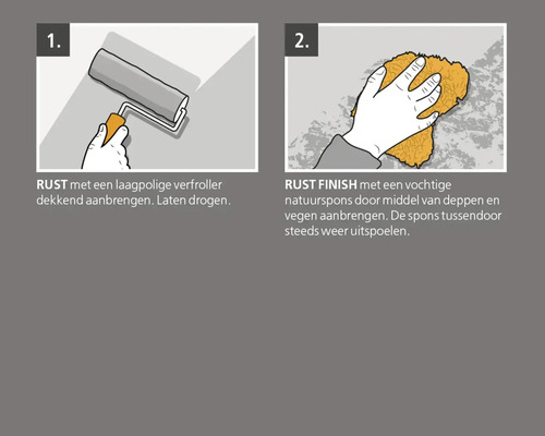 Instructies: Roest effect verf aanbrengen met verfroller en spons