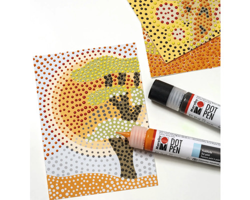 Stippelpatroon met Marabu Dot Pens op papier